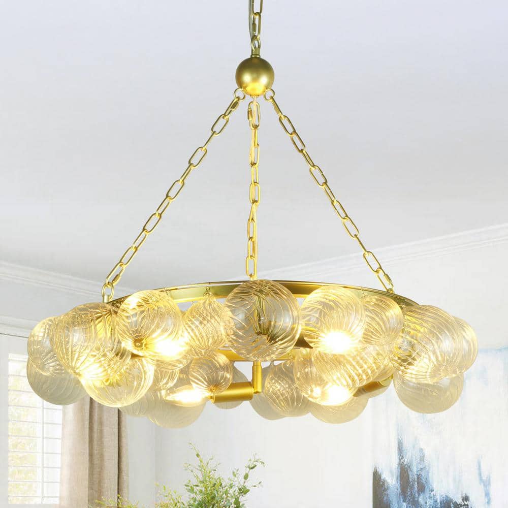6-Light Gold Chandelier with Glass Globe Chandelier for Living Dining Room Bedroom price history on PriceWatchPro