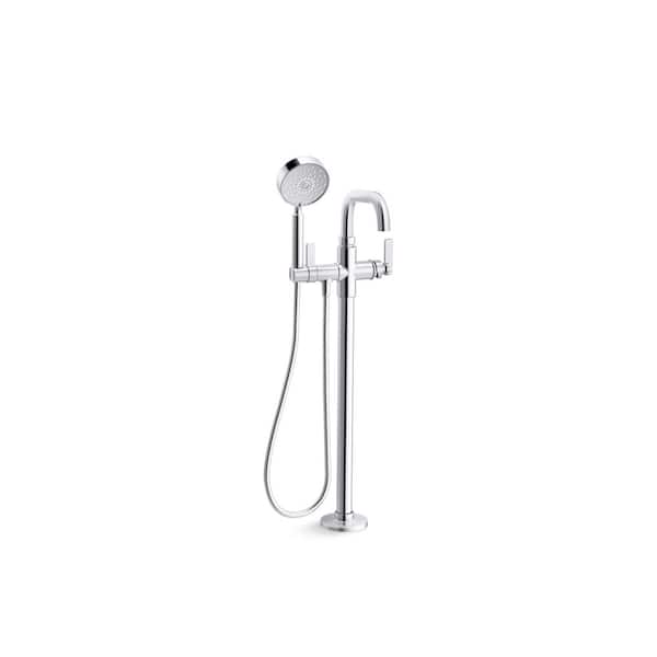 KOHLER Castia By Studio McGee Single-Handle Freestanding Tub Faucet Bath Filler Trim With Handshower in. Polished Chrome