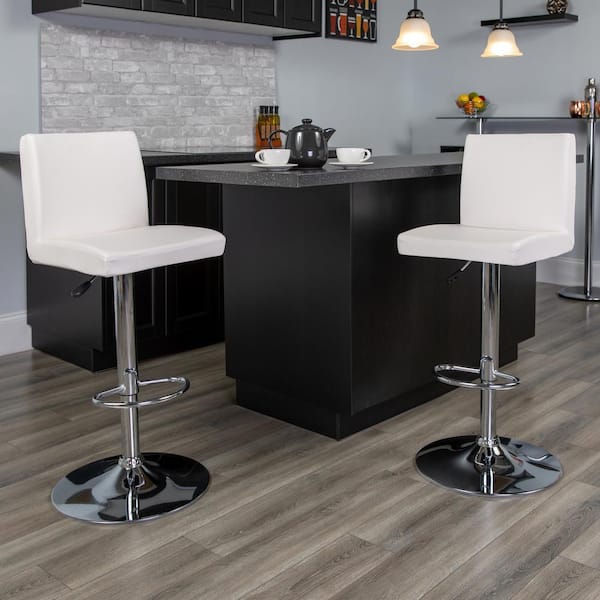 43.75 in. White Bar Stool (Set of 2)