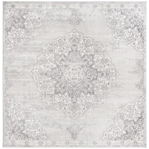 Brentwood Gray/Ivory 9 ft. x 9 ft. Square Geometric Area Rug