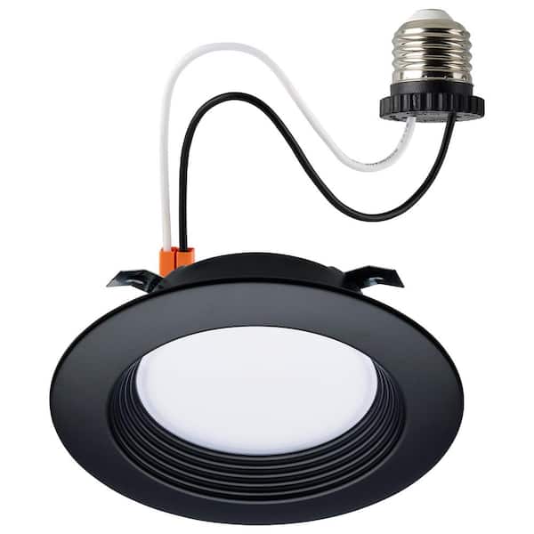4 in. Adjustable CCT Canless Remodel IC Rated Dimmable Indoor Integrated LED Recessed Light Trim