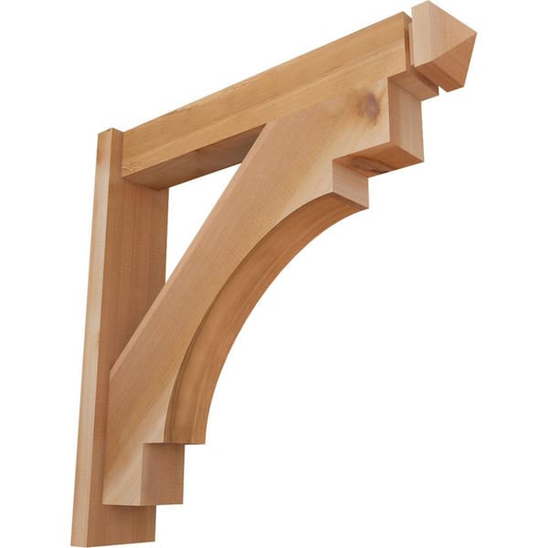 Ekena Millwork 6 in. x 28 in. x 28 in. Western Red Cedar Merced Arts and Crafts Smooth Outlooker