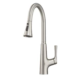 Single Handle Touch Pull Down Sprayer Kitchen Faucet in Brushed Nickel