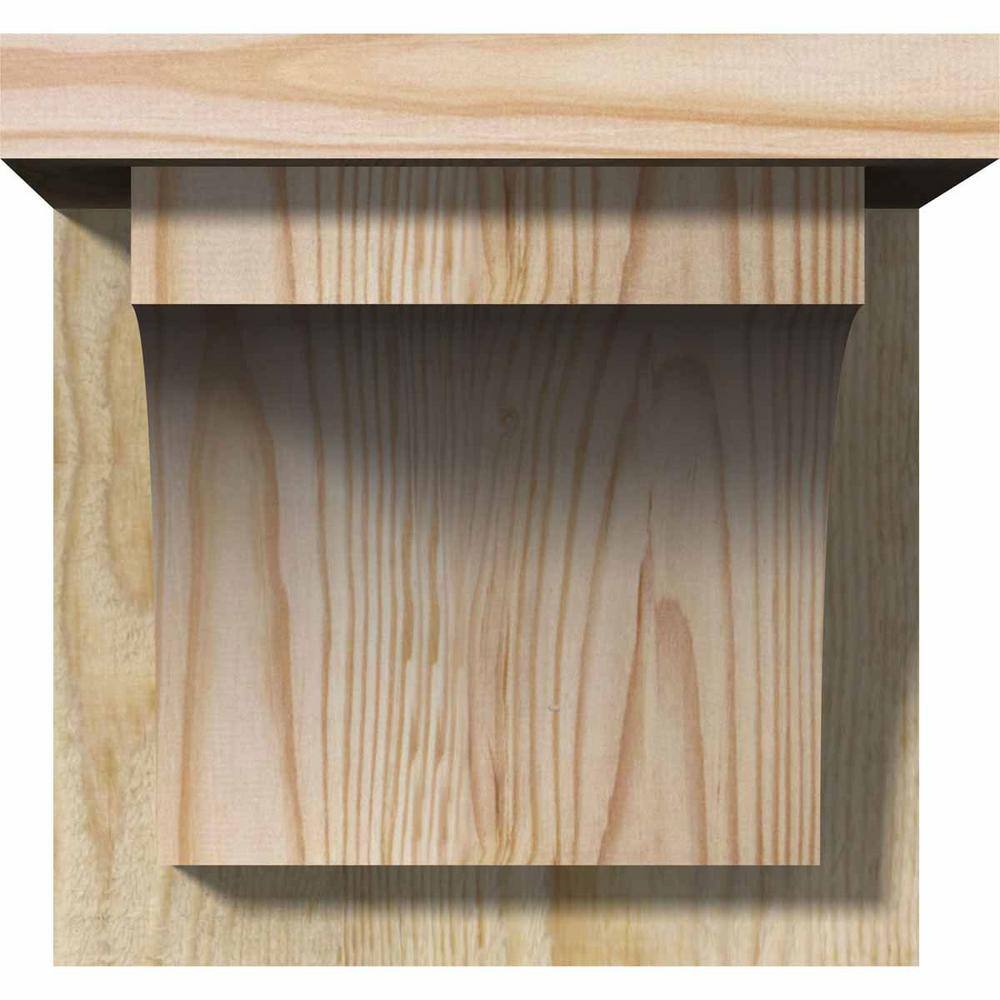 8" Natural Douglas Fir Rough Sawn Corbel with Backplate