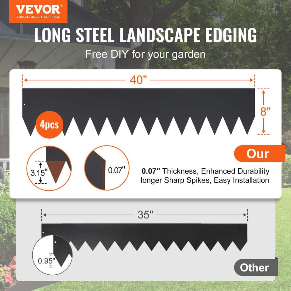 Black Galvanized Steel Hammer-in Landscape Edging Set