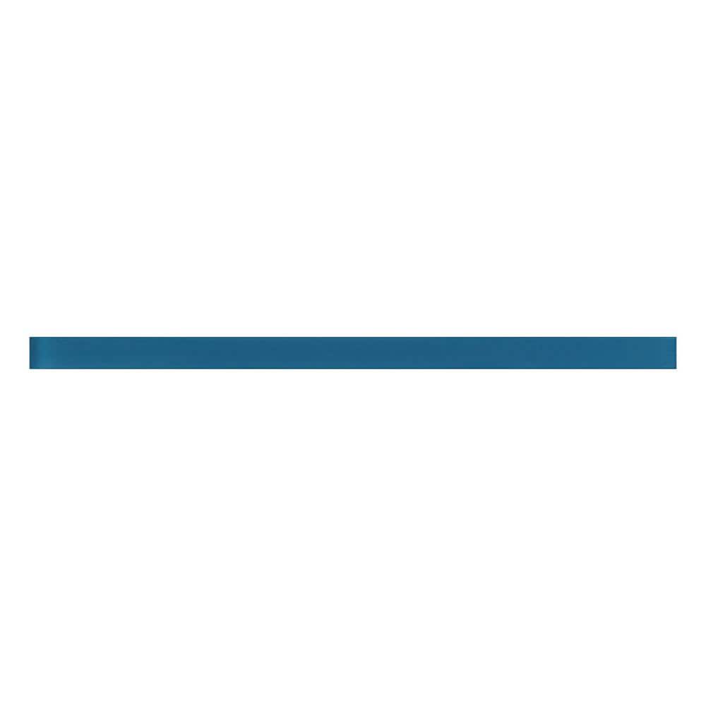 Cerulean Blue Matte Glass Pencil Liner Tile Trim, 12-inch
