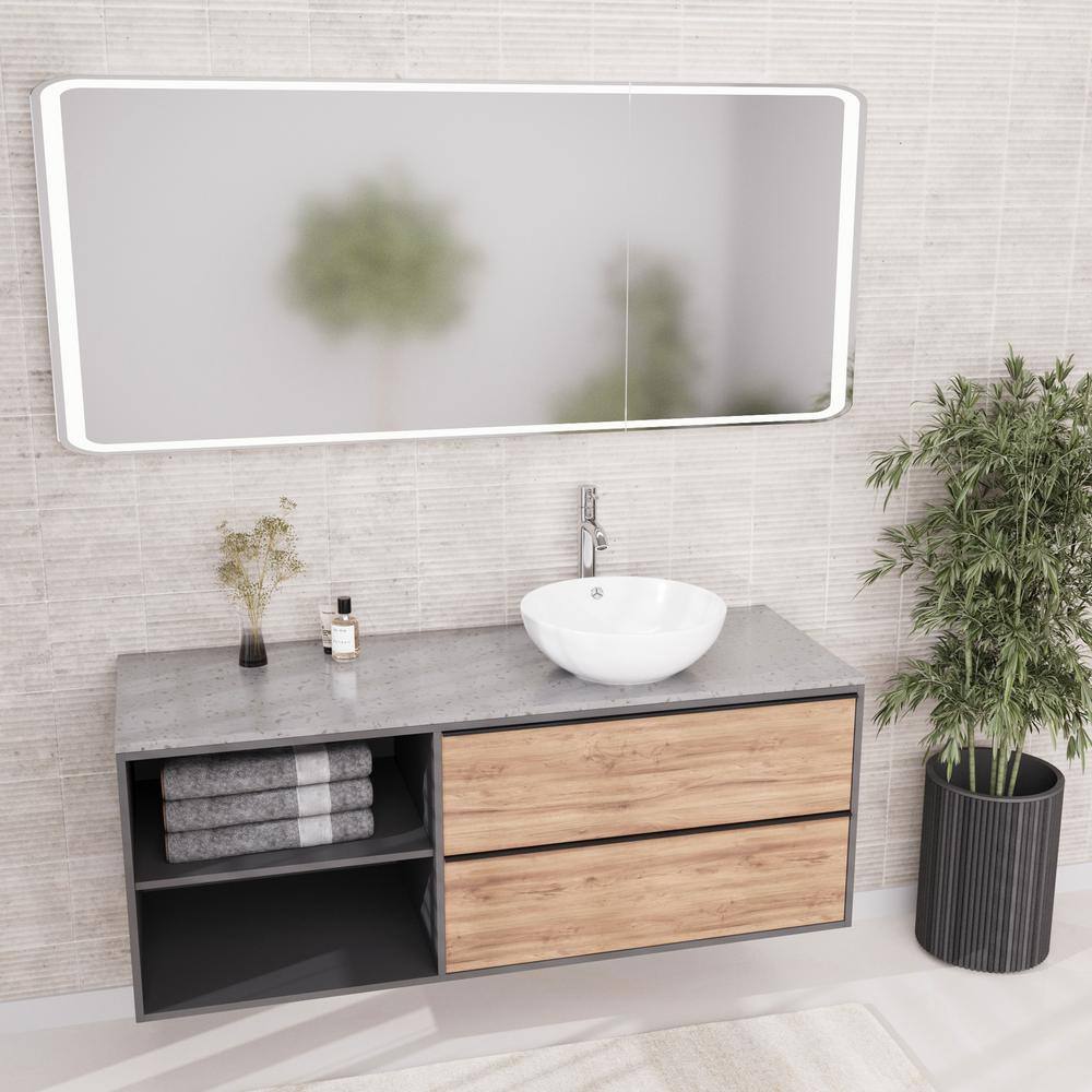 16.5'' Gloss White Ceramic Round Bathroom Vessel Sink