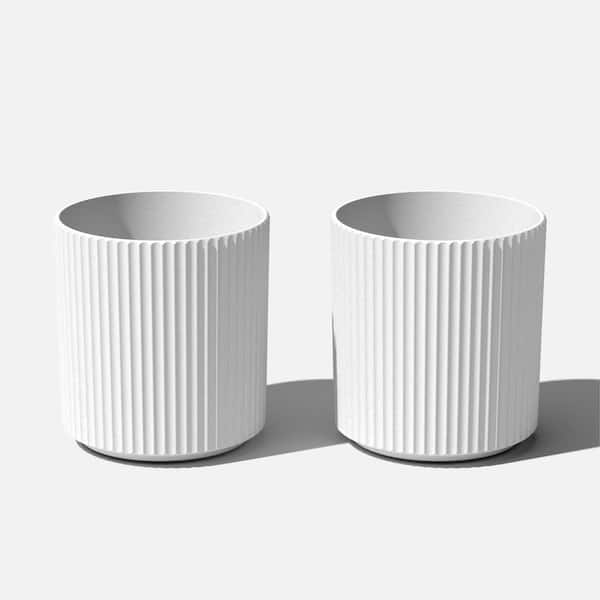 Veradek Demi 16 in. Round White Plastic Planter (2-Pack)