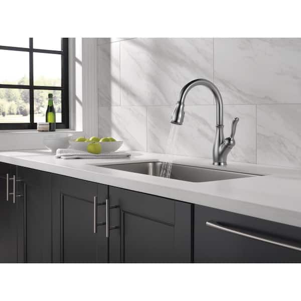 Leland Single-Handle Pull-Down Sprayer Kitchen Faucet w/ShieldSpray and MagnaTite Docking in Arctic Stainless