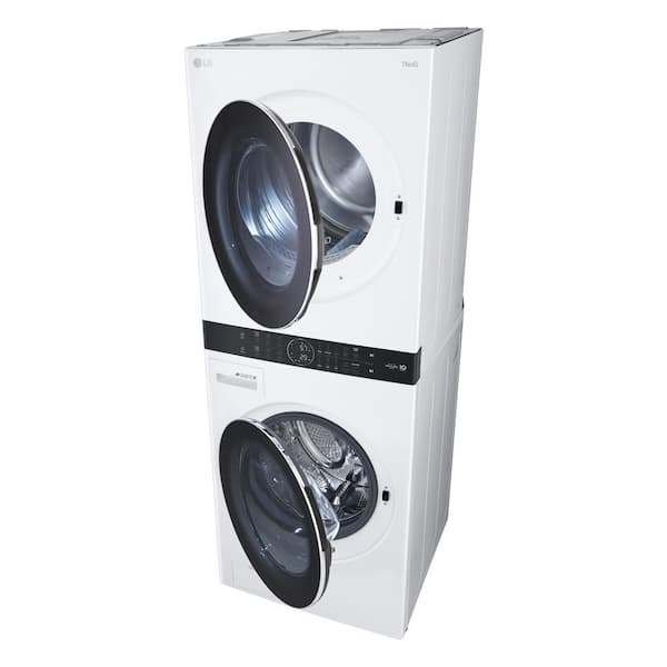  LG WKEX200HBA Torre de lavado eléctrica inteligente de 27  pulgadas con capacidad de lavadora de 4.5 pies cúbicos, capacidad de  secadora de 7.4 pies cúbicos : Electrodomésticos