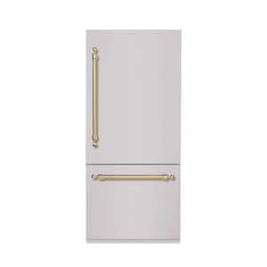 CLASSICO 36 In. Built-In BM36 RH-HINGE - PNL and HDL in STAINLESS STEEL with BRASS TRIM