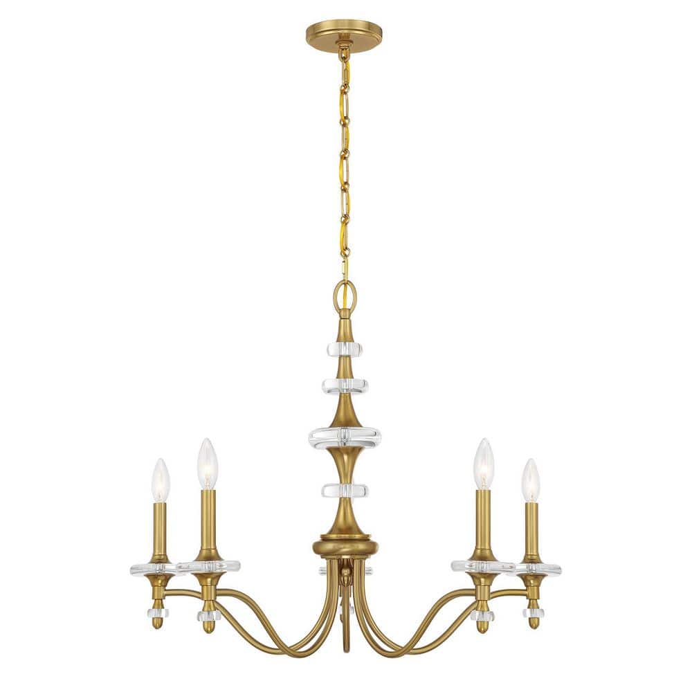 Champlain 5-Light Warm Brass Glam Crystal Chandelier price history on PriceWatchPro