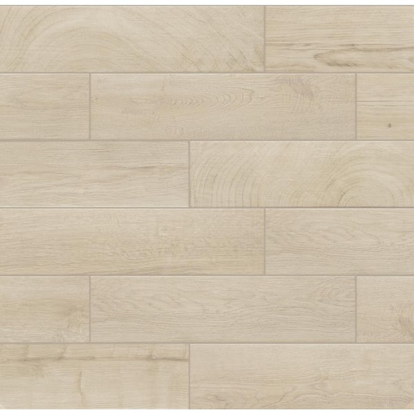 Florida Tile Home Collection Sycamore Beige 6 in. x 24 in. Porcelain Floor and Wall Tile (14 sq. ft./Case)