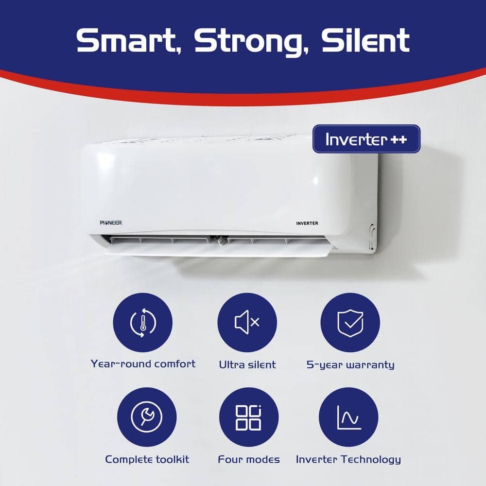 Pioneer 12000 BTU White Wall Mount Ductless Mini Split Heat Pump