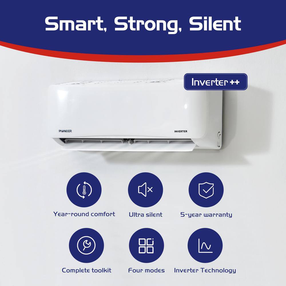 24,000 BTU White Wall-Mounted Ductless Mini Split Heat Pump
