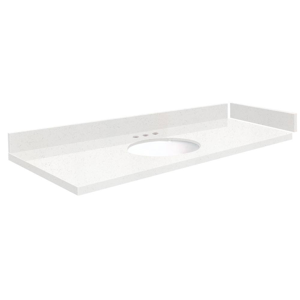 Transolid Silestone 55 in. W x 22.25 in. D Quartz White Round Single ...