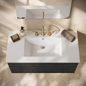 36 in. W x 5.5 in. D Ceramic Vanity Top in Glossy White 3-Holes