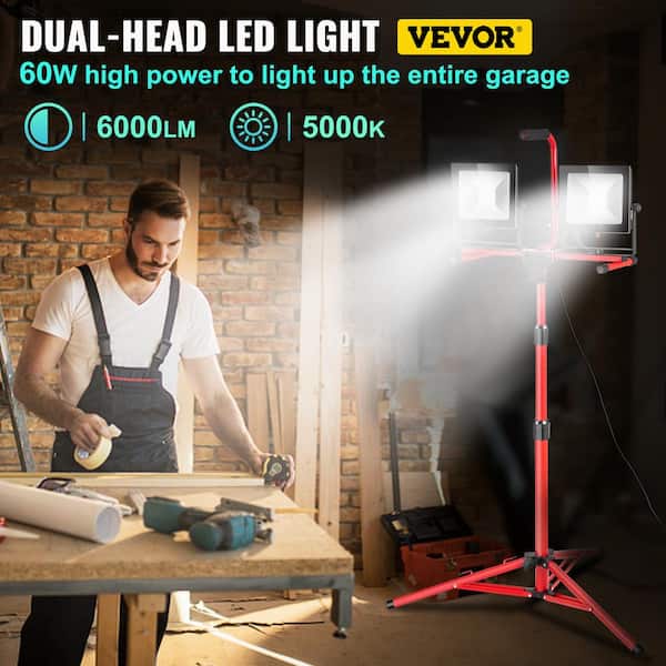 VEVOR Work Light Handheld 5000 Lumen Dual-head LED Jobsite