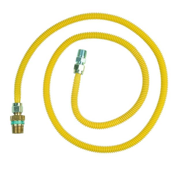 BrassCraft Safety+PLUS 1/2 in. Female Flare Excess Flow Valve x 1/2 in. MIP x 72 in. Gas Connector 1/2 in. O.D. (49,100 BTU)