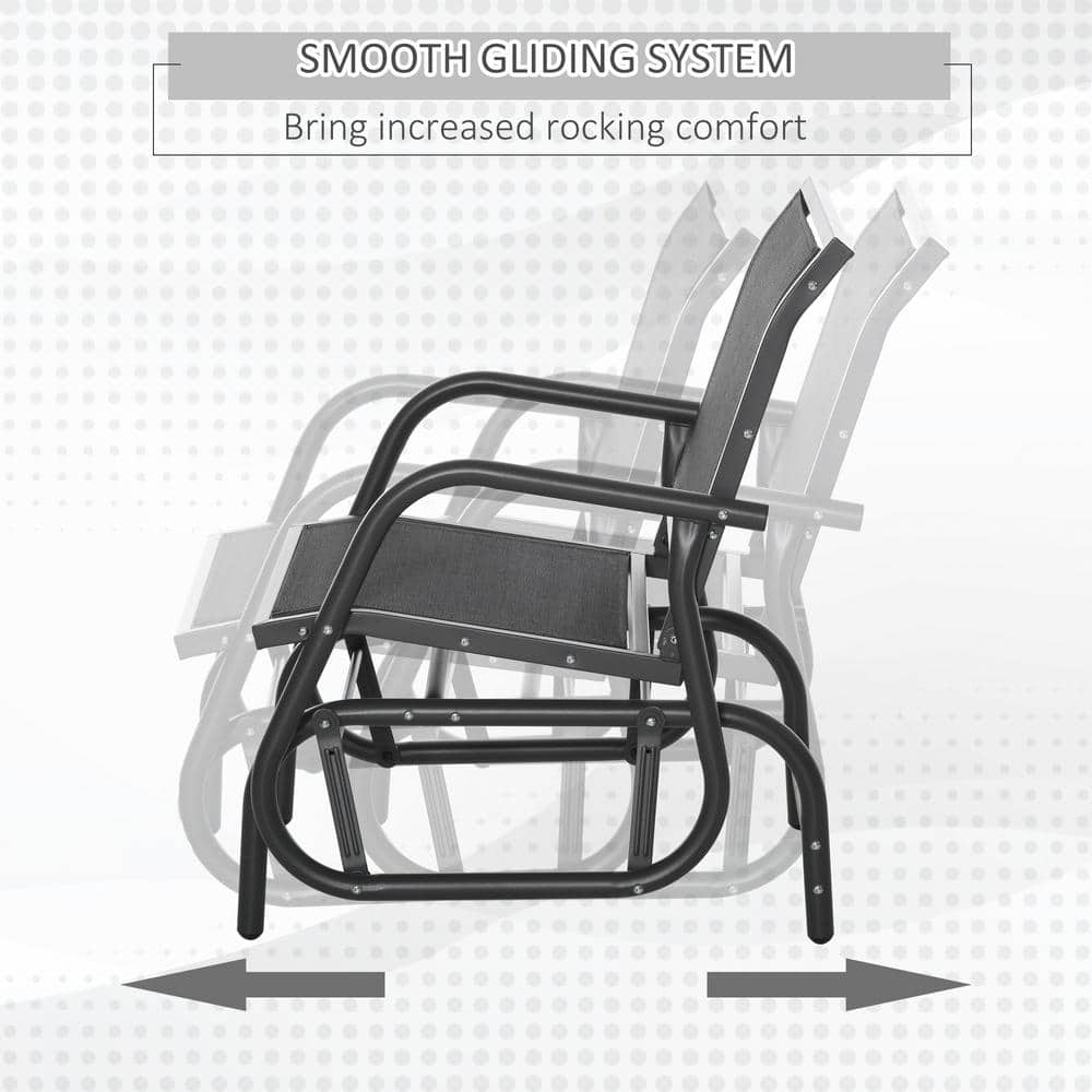 Breezy Summer Outdoor Glider Chair with Breathable Mesh and Steel Frame