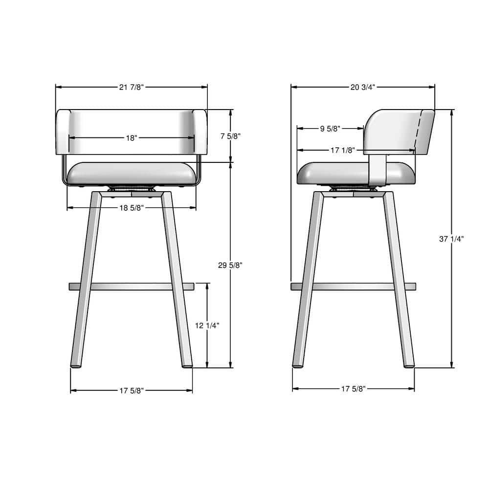 Matte Charcoal Black Adjustable Swivel Bar Stool