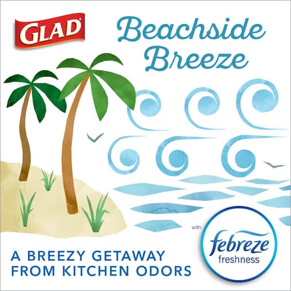 4 gal. OdorShield Febreze Beachside Breeze Small Drawstring Trash Bags (34-Count, 3-Pack)