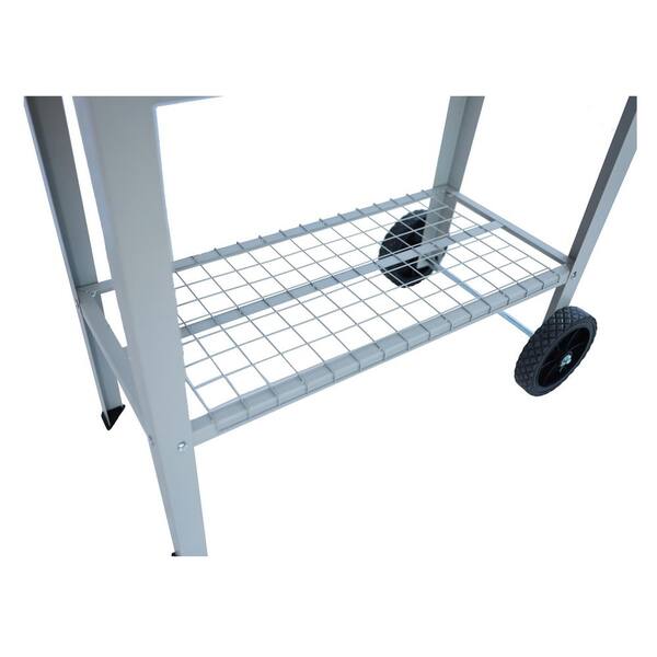 Unbranded - 33.66 in. x 17 in. x 31.5 in. Mobile Metal Raised Garden Bed Cart with Legs, Elevated Tall Planter Box with Wheels, Gray