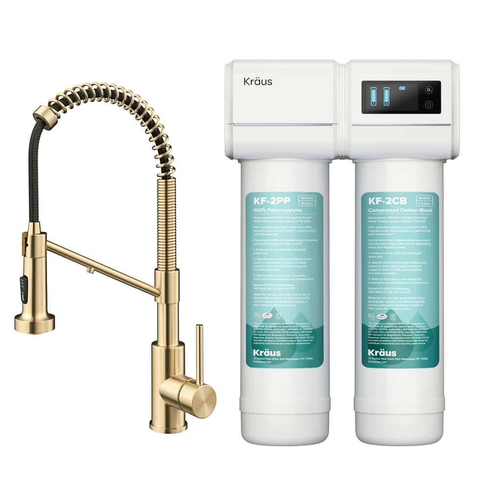 Bolden Pull-Down Single Handle Filter Kitchen Faucet in Spot-Free Antique Champagne Bronze with Filtration System price history on PriceWatchPro