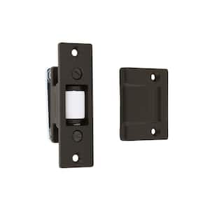 Solid Brass Heavy-Duty Silent Roller Latch with Square Strike Adjustable in Oil-Rubbed Bronze