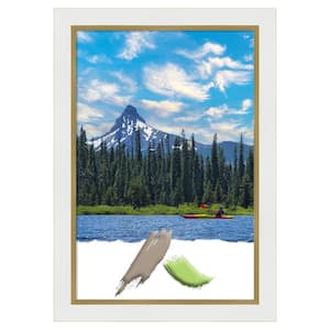 Eva White Gold Picture Frame Opening Size 24 in. x 36 in.