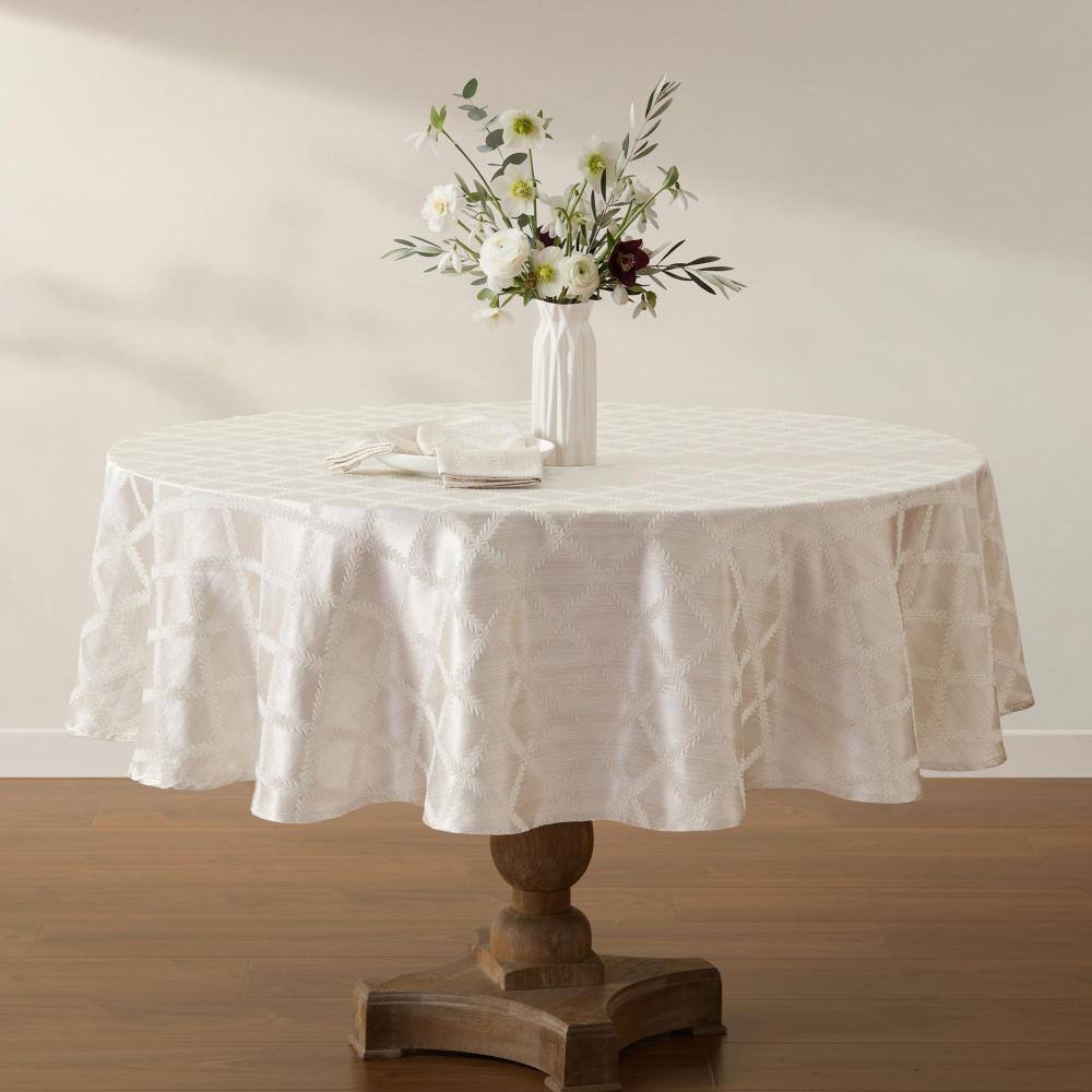 "Laurel Leaf Tablecloth, Platinum - 90""W x 90""L Round" price history on PriceWatchPro