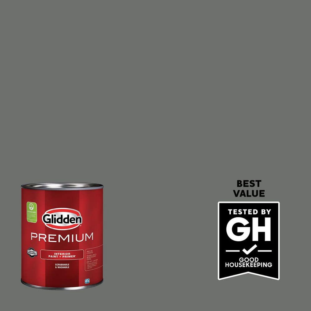 Glidden Premium 1 qt. PPG1010-6 Up In Smoke Satin Interior Latex Paint  PPG1010-6P-04SA - The Home Depot, image size:1000x1000
