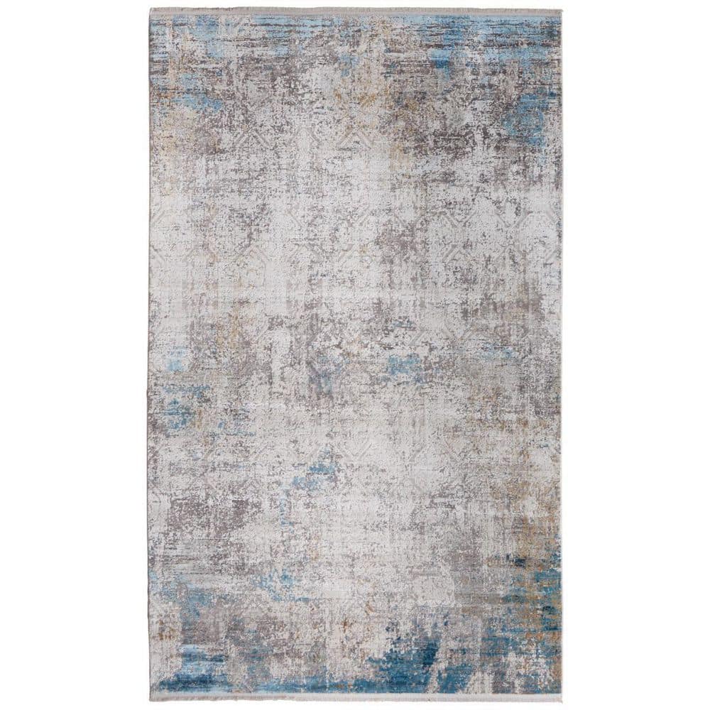 3 X 5 Ivory, Gray, Blue Abstract Area Rug price history on PriceWatchPro