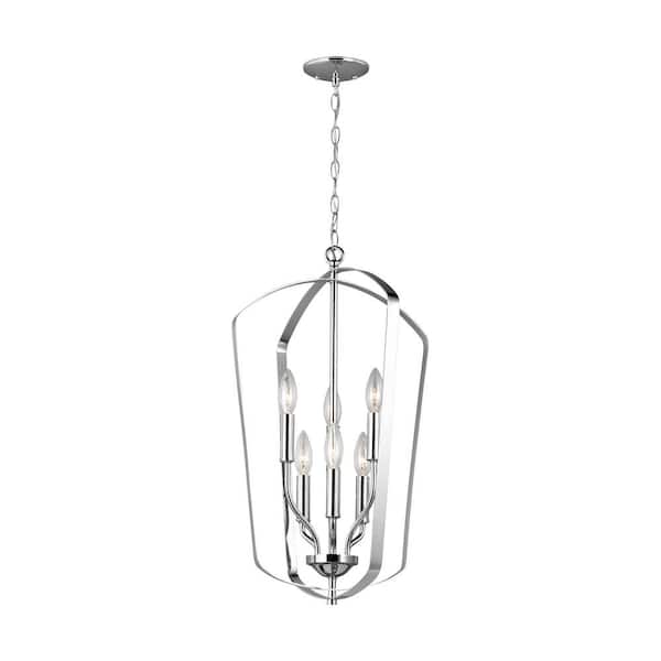 Generation Lighting Romee 6-Light Chrome Hall-Foyer Pendant