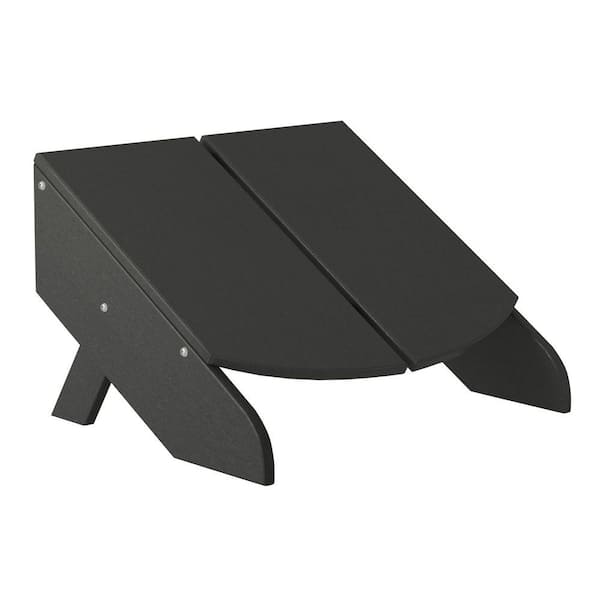 Coastin Gray Poly Plastic Outdoor Patio Weather Resistant Modern Foldable Adirondack Chair Ottoman