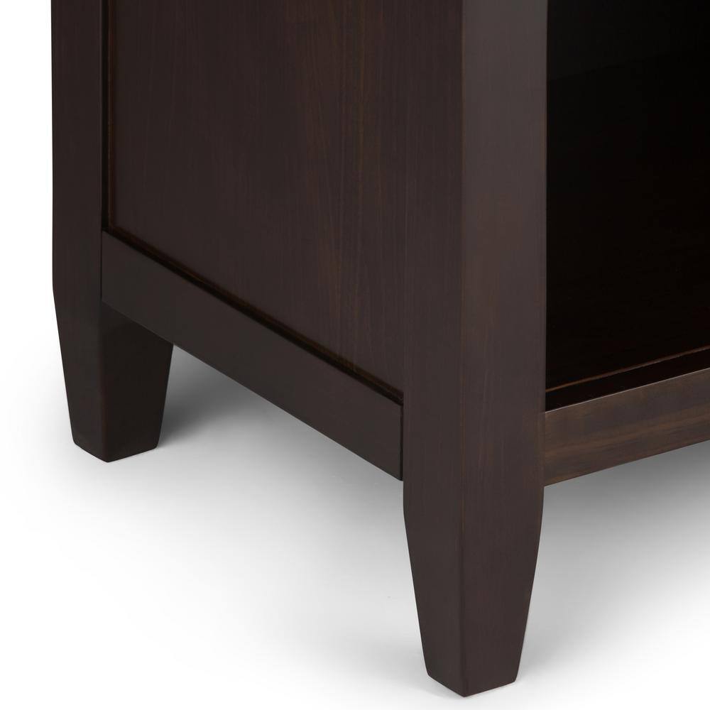 Carlton Transitional Dark Tobacco Brown Solid Wood Bedside Nightstand