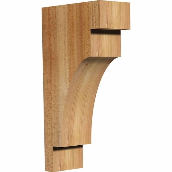 Ekena Millwork 4 in. x 8 in. x 16 in. Western Red Cedar Mediterranean Rough Sawn Corbel