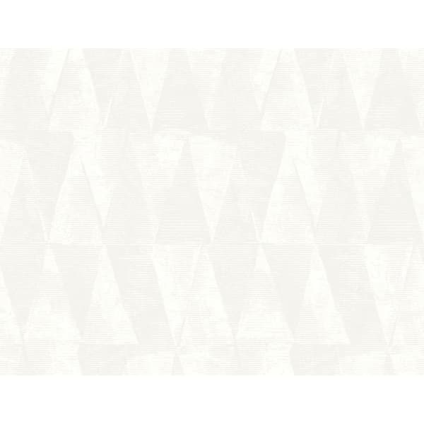 CASA MIA Geo Triangles Off White Paper Non Pasted Strippable Wallpaper Roll (Cover 60.75 sq. ft.)