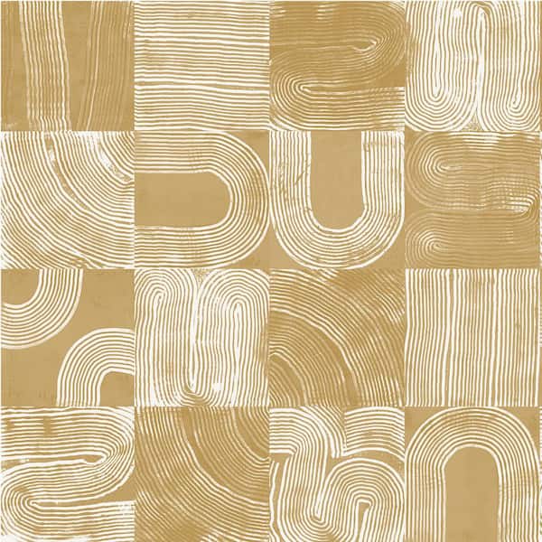 NuWallpaper Yellow Vaughn Geometric Peel and Stick Wallpaper Sample