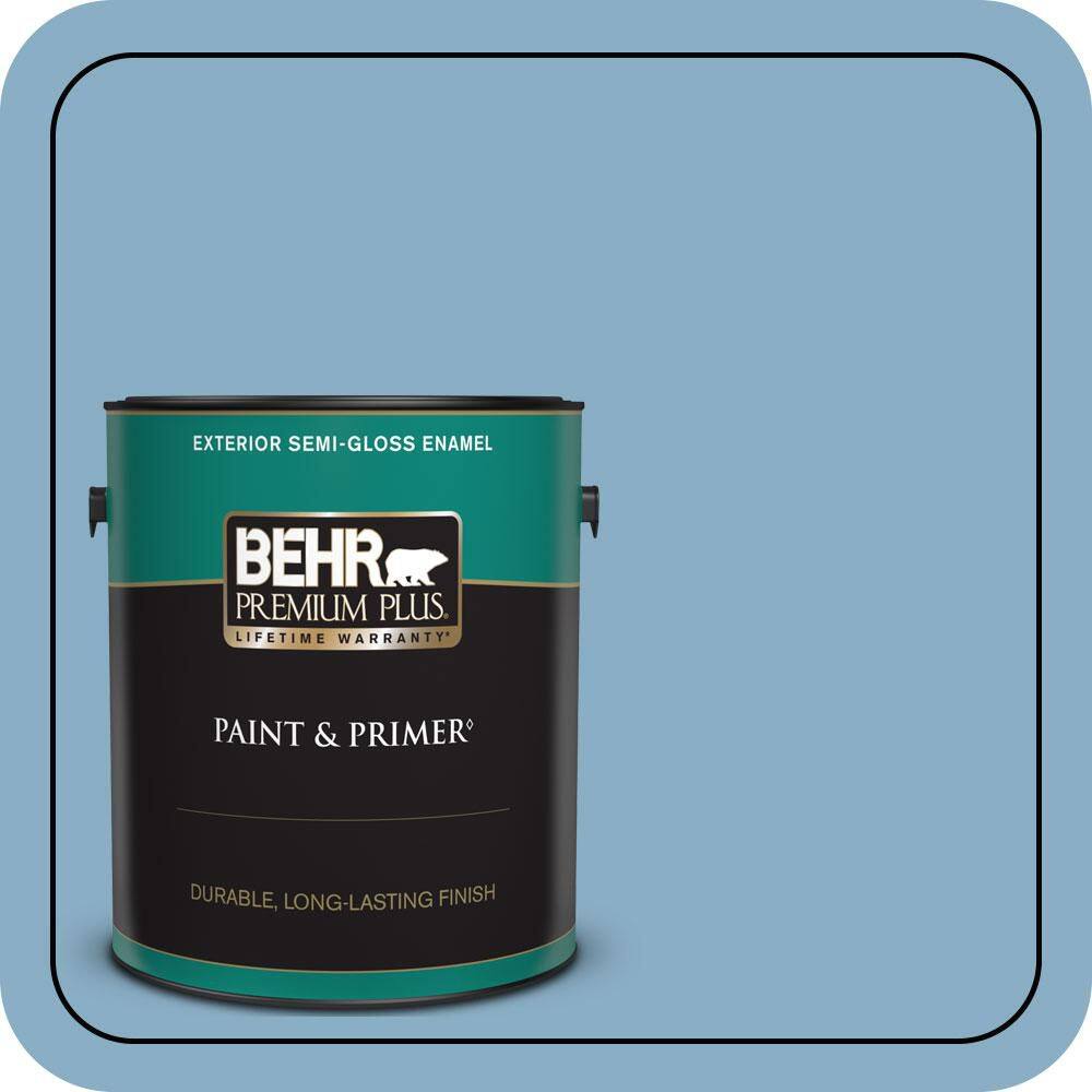 1 gal. #S500-4 Chilly Blue Semi-Gloss Enamel Exterior Paint & Primer price history on PriceWatchPro