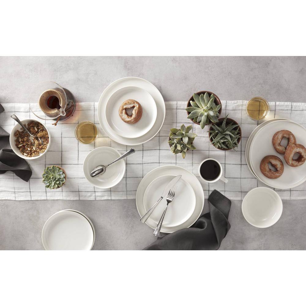 White Porcelain 12-Piece Dinnerware Set for Four