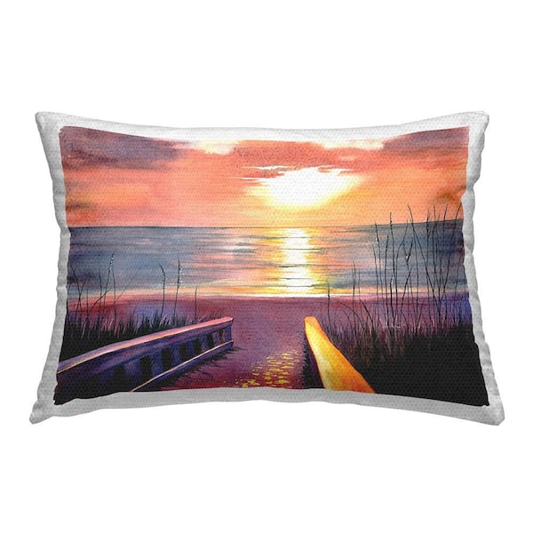 Stupell Industries Sunset Beach Path Outdoor Printed Throw Pillow by Christine Reichow