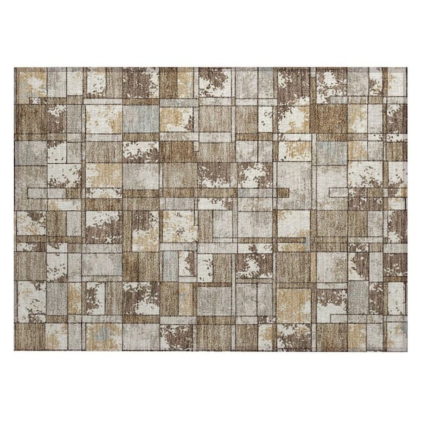 Chantille Machine Washable Indoor/Outdoor Abstract ACN2442 Brown 2 ft. x 3 ft. Accent Rug