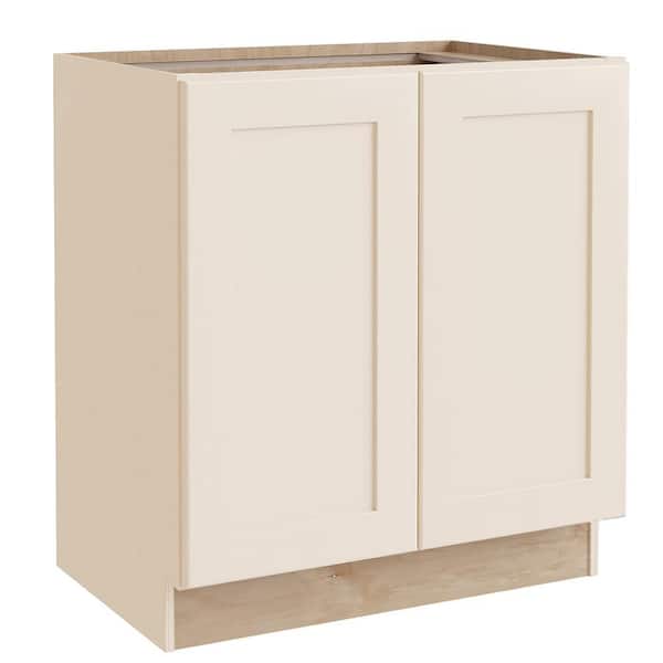 Newport 33 in. W x 24 in. D x 34.5 in. H Assembled Plywood Full Height Door Base Kitchen Cabinet in Blended Cream