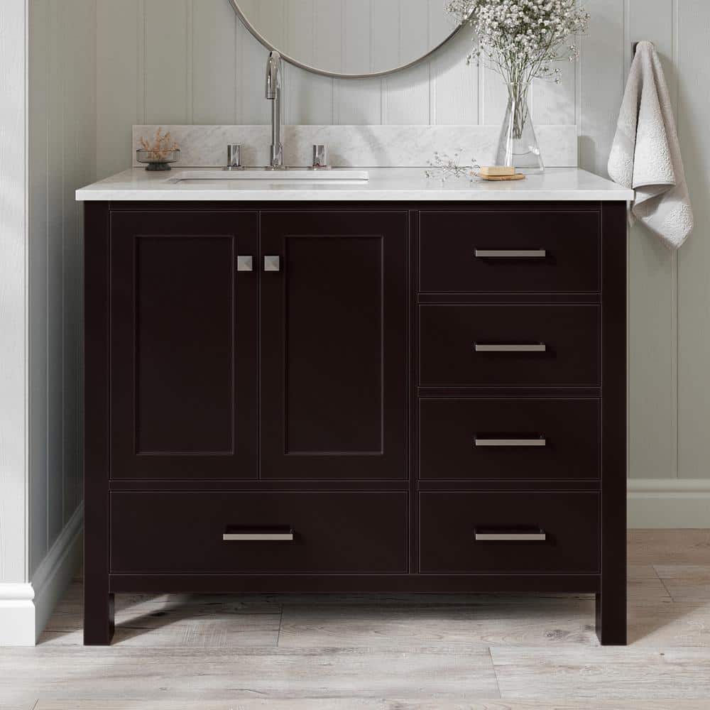 Cambridge 42 in. Single Sink Freestanding Bathroom Vanity in Espresso with Carrara White Marble Top price history on PriceWatchPro