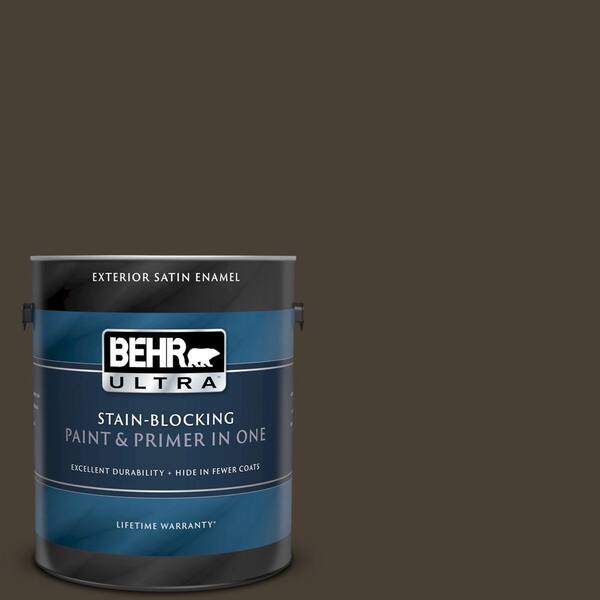 BEHR ULTRA 1 gal. #UL130-23 Sweet Molasses Satin Enamel Exterior Paint and Primer in One