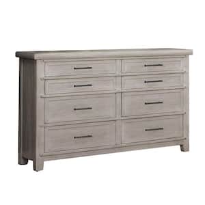 18 in. White 8-Drawer Wooden Dresser Without Mirror