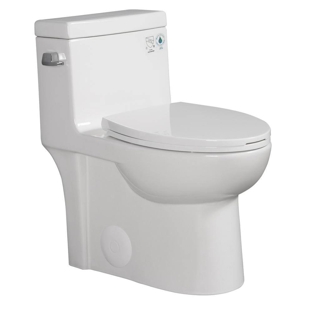 Gloss White Elongated One-Piece High Efficiency Toilet