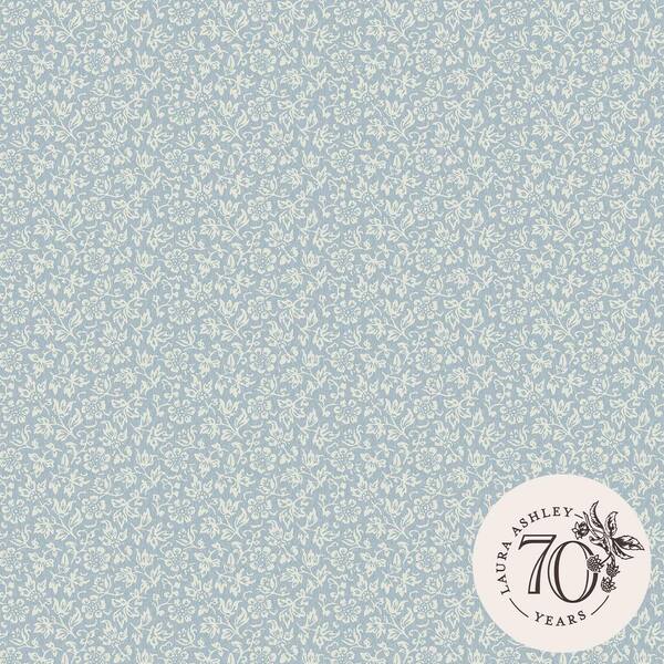 Laura Ashley Sweet Alyssum Pale Seaspray Blue Removable Wallpaper Sample