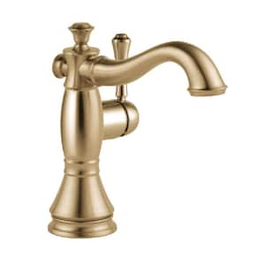 Cassidy Single Hole Single-Handle Bathroom Faucet with Metal Drain Assembly in Champagne Bronze